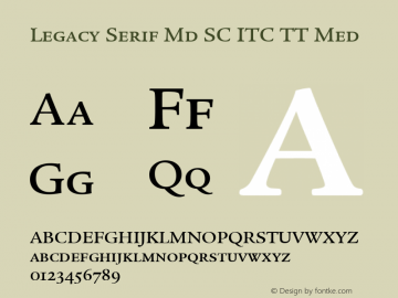 Legacy Serif Md SC ITC TT Med Version 1.00图片样张