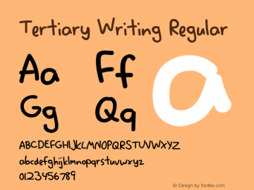 Tertiary Writing Regular Version 1.00 Font Sample