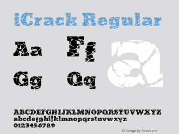 iCrack Regular Version 1.023 Font Sample