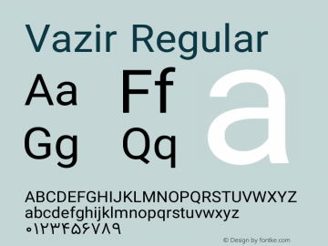 Vazir Regular Version 8.2.0 Font Sample