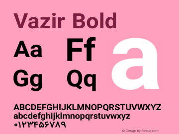 Vazir Bold Version 8.2.0 Font Sample
