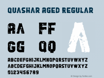 Quashar Aged Regular Version 1.000 Font Sample