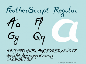 FeatherScript Regular Version 1.101;Fontself Maker 1.1.0图片样张