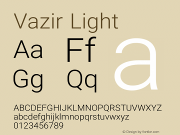 Vazir Light Version 8.2.1 Font Sample