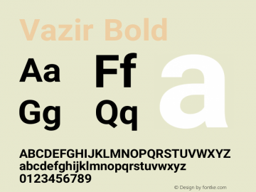 Vazir Bold Version 8.2.1 Font Sample