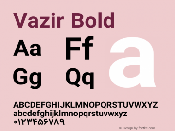 Vazir Bold Version 8.2.1 Font Sample
