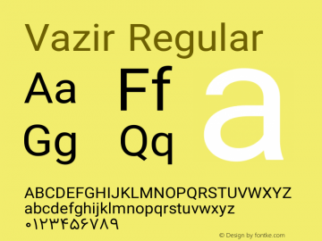 Vazir Regular Version 8.2.1 Font Sample