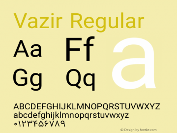 Vazir Regular Version 8.2.1 Font Sample