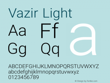 Vazir Light Version 8.2.1 Font Sample