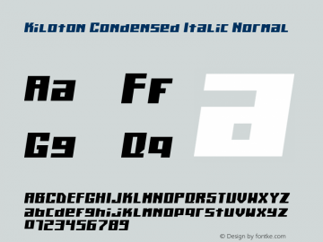 Kiloton Condensed Italic Normal 1.0 Wed Jul 16 15:00:59 1997图片样张