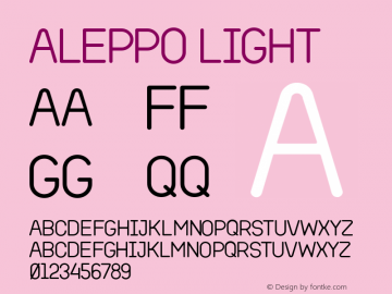 Aleppo Light Version 001.000 Font Sample