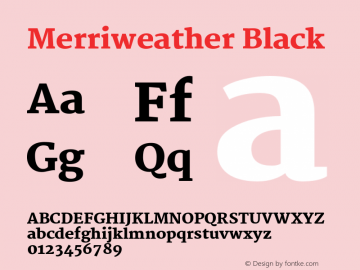 Merriweather Black Version 1.287 Font Sample