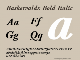 Baskervaldx Bold Italic Version 1.0图片样张