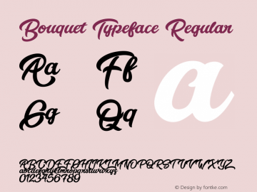 Bouquet Typeface Regular Version 1.000 Font Sample