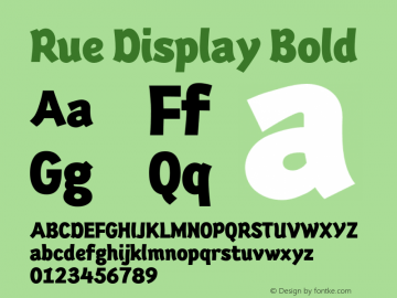Rue Display Bold Version 1.001 Font Sample