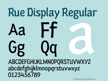 Rue Display Regular Version 1.001 Font Sample