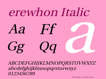 erewhon Italic Version 1.0.0图片样张