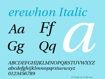 erewhon Italic Version 1.0.0图片样张