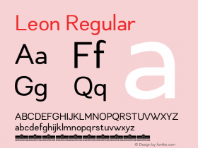 Leon Regular Version 1.000 Font Sample