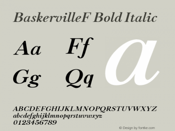 BaskervilleF Bold Italic Version 1.001 Font Sample