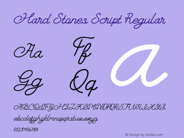 Hard Stones Script Regular Version 1.000 Font Sample