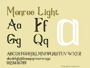 Monroe Light Unknown Font Sample