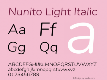 Nunito Light Italic Version 3.000图片样张