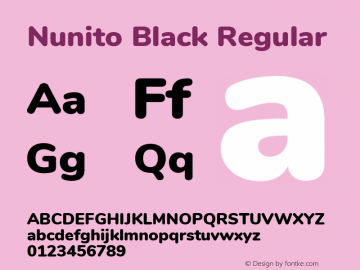 Nunito Black Regular Version 3.000图片样张