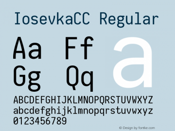 IosevkaCC Regular 1.11.2; ttfautohint (v1.6) Font Sample