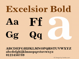 Excelsior Bold OTF 1.0;PS 001.001;Core 1.0.22图片样张