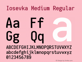 Iosevka Medium Regular 1.11.2; ttfautohint (v1.6) Font Sample