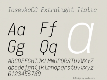 IosevkaCC Extralight Italic 1.11.2; ttfautohint (v1.6)图片样张