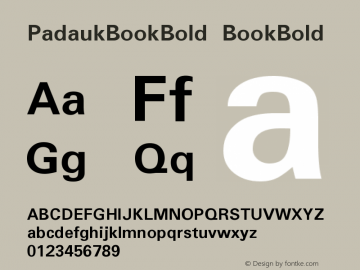 PadaukBookBold BookBold Version 2.9图片样张