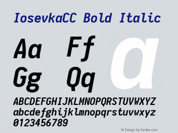 IosevkaCC Bold Italic 1.11.3; ttfautohint (v1.6) Font Sample