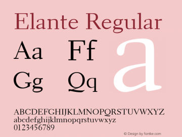 Elante Regular Version 1.0图片样张