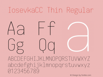 IosevkaCC Thin Regular 1.11.3; ttfautohint (v1.6) Font Sample