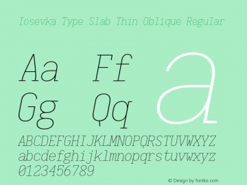 Iosevka Type Slab Thin Oblique Regular 1.11.3; ttfautohint (v1.6)图片样张