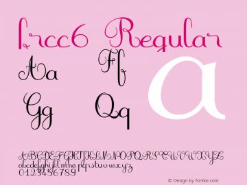 frcc6 Regular Version 001.001 Font Sample