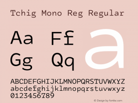 Tchig Mono Reg Regular Version 1.000图片样张