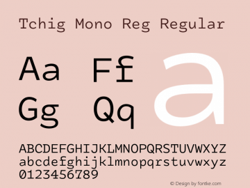 Tchig Mono Reg Regular Version 1.000 Font Sample