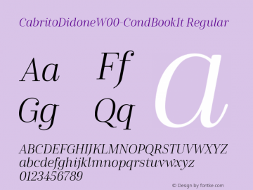 CabritoDidoneW00-CondBookIt Regular Version 1.00 Font Sample