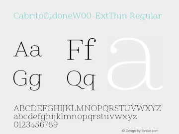 CabritoDidoneW00-ExtThin Regular Version 1.00 Font Sample