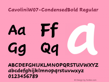 CavoliniW07-CondensedBold Regular Version 1.00 Font Sample