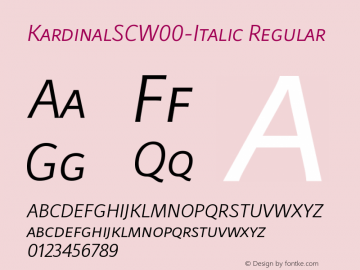 KardinalSCW00-Italic Regular Version 1.00 Font Sample