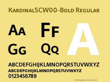 KardinalSCW00-Bold Regular Version 1.00 Font Sample