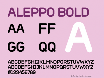 Aleppo Bold Version 001.000 Font Sample