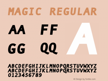 Magic Regular Macromedia Fontographer 4.1.4 3/17/04图片样张