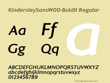 KindersleySansW00-BoldIt Regular Version 1.00 Font Sample