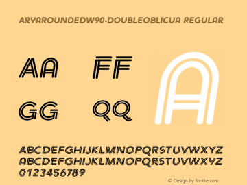 AryaRoundedW90-DoubleOblicua Regular Version 1.00 Font Sample