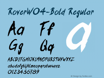 RoverW04-Bold Regular Version 1.00 Font Sample